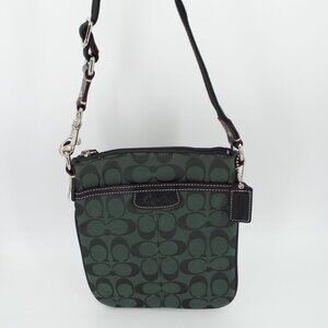 COACH Forest Green Pen Signature Swing Pack Crossbody Bag NWT